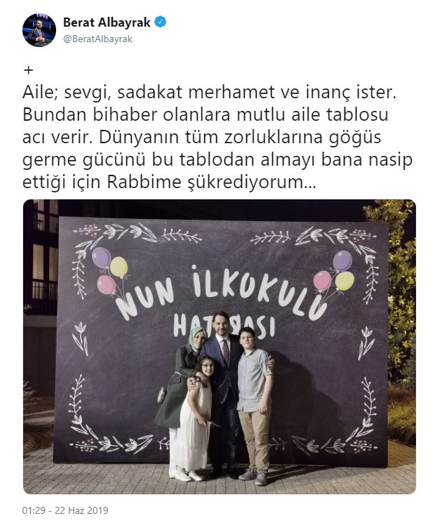 Berat Albayrak’tan internet dedikodularına cevap gibi paylaşım