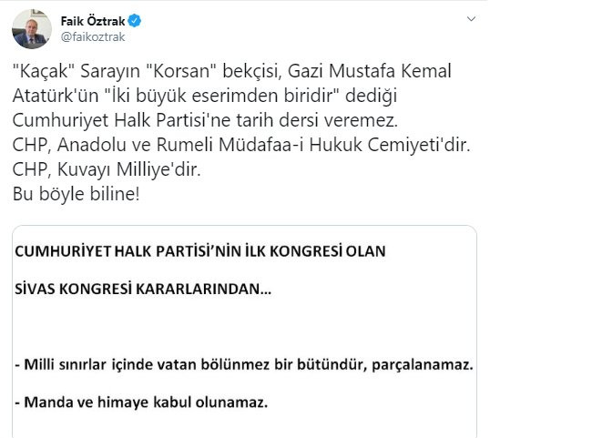 CHP'li Öztrak'tan Bahçeli'ye sert sözler: Kaçak sarayın, korsan bekçisi