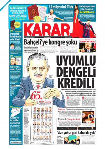 Karar Gazetesi Manşeti