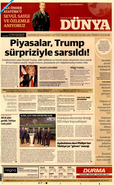 Dünya Gazetesi Manşeti