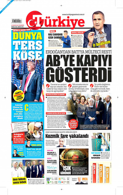 Türkiye Gazetesi Gazetesi Manşeti