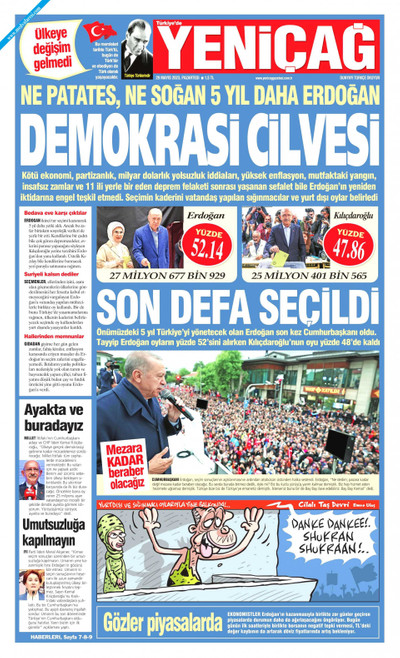 Yeniçağ Gazetesi Manşeti