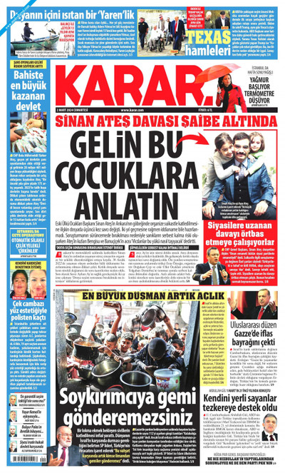Karar Gazetesi Manşeti
