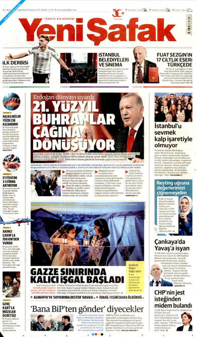 Yeni Şafak Gazetesi Manşeti