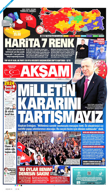 Akşam Gazetesi Manşeti