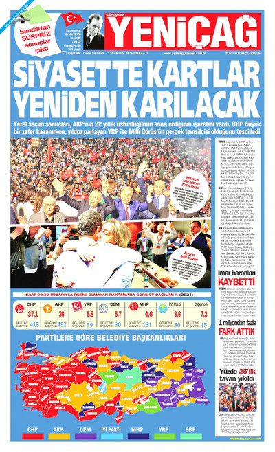 Yeniçağ Gazetesi Manşeti
