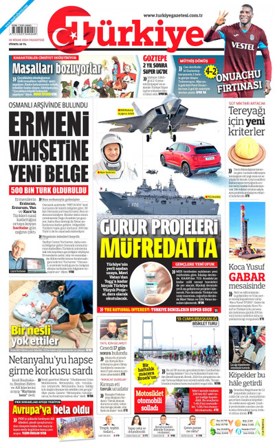 Türkiye Gazetesi Gazetesi Manşeti