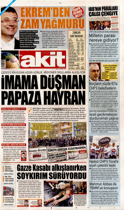 Yeni Akit Gazetesi Manşeti