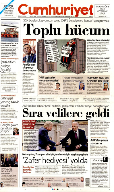 Cumhuriyet Gazetesi Manşeti