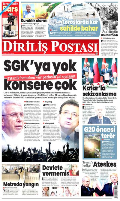 Diriliş Postası Gazetesi Manşeti