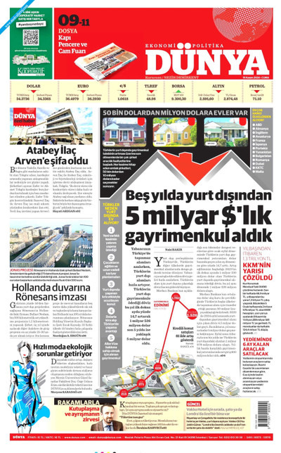 Dünya Gazetesi Manşeti