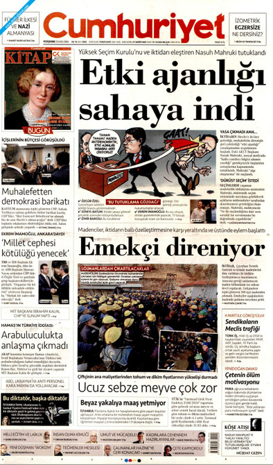 Cumhuriyet Gazetesi Manşeti