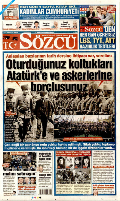 Sözcü Gazetesi Manşeti