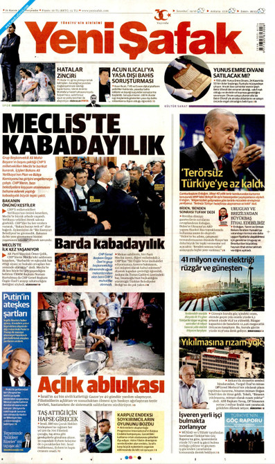 Yeni Şafak Gazetesi Manşeti