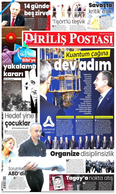 Diriliş Postası Gazetesi Manşeti