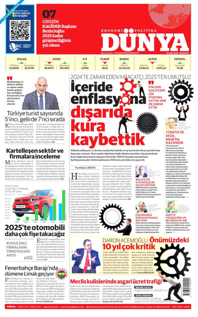 Dünya Gazetesi Manşeti