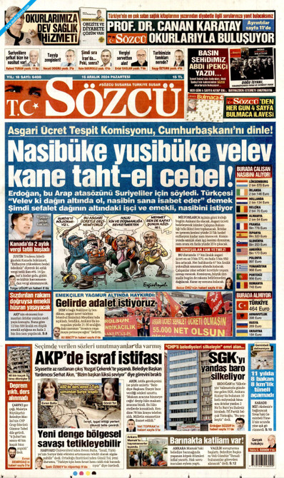 Sözcü Gazetesi Manşeti