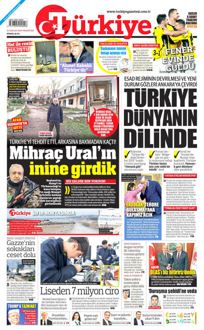 Türkiye Gazetesi Gazetesi Manşeti