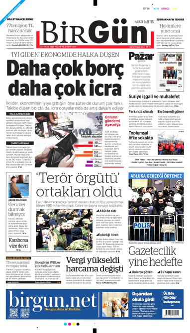 Birgün Gazetesi Manşeti