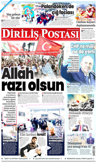 Diriliş Postası Gazetesi Manşeti