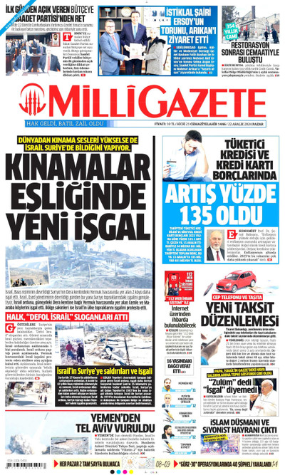 Milli Gazete Gazetesi Manşeti