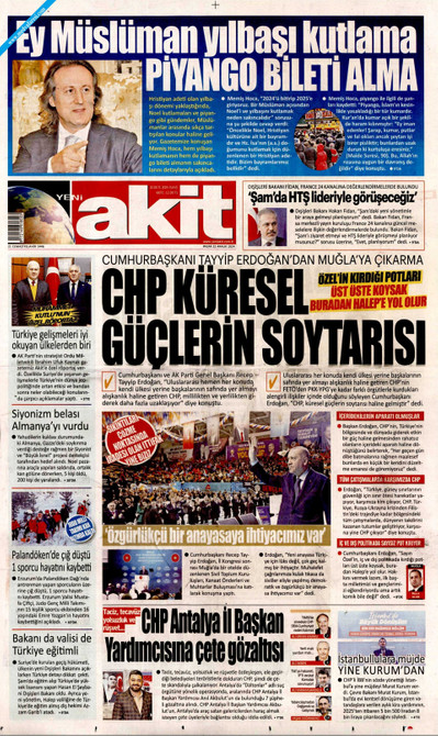 Yeni Akit Gazetesi Manşeti