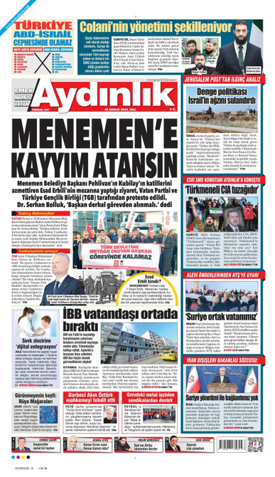 Aydınlık Gazetesi Gazetesi Manşeti