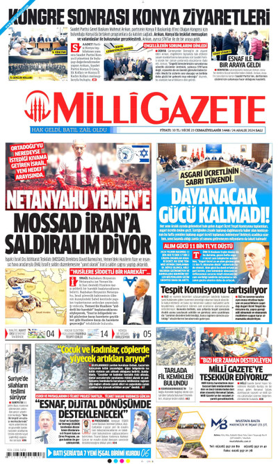 Milli Gazete Gazetesi Manşeti