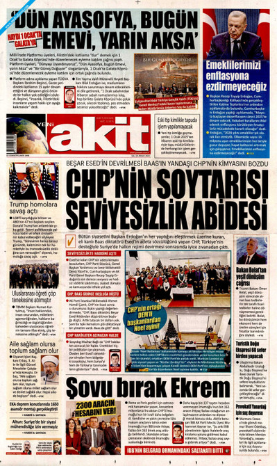 Yeni Akit Gazetesi Manşeti