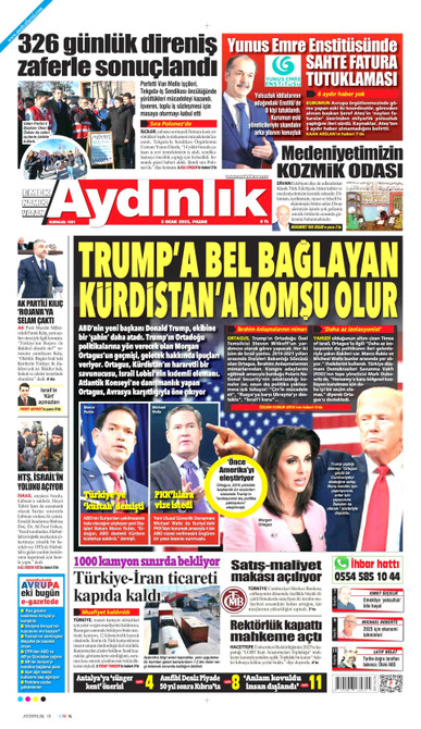 Aydınlık Gazetesi Gazetesi Manşeti