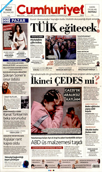 Cumhuriyet Gazetesi Manşeti