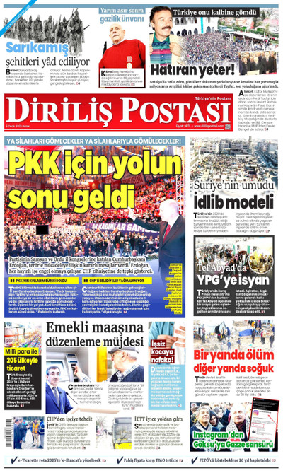 Diriliş Postası Gazetesi Manşeti