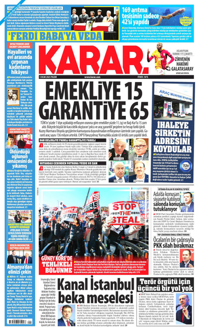 Karar Gazetesi Manşeti