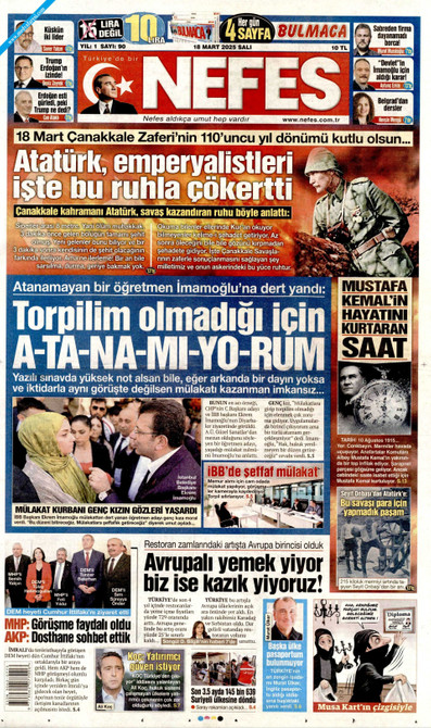 Nefes Gazetesi Manşeti