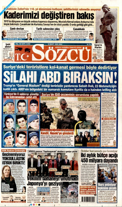 Sözcü Gazetesi Manşeti