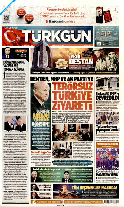 Türkgün Gazetesi Manşeti