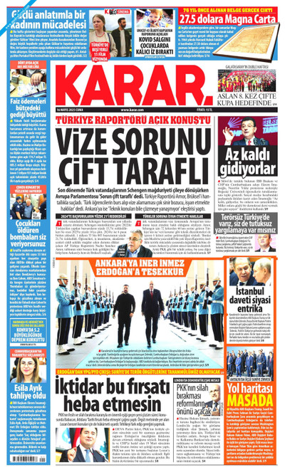 Karar Gazetesi Manşeti
