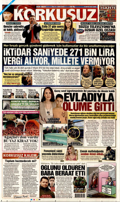 Korkusuz Gazetesi Manşeti