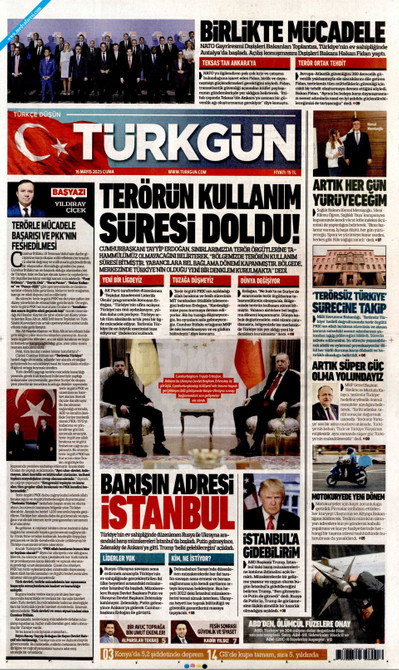 Türkgün Gazetesi Manşeti