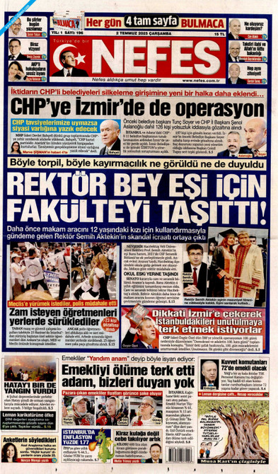Nefes Gazetesi Manşeti