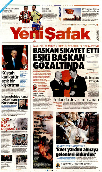 Yeni Şafak Gazetesi Manşeti