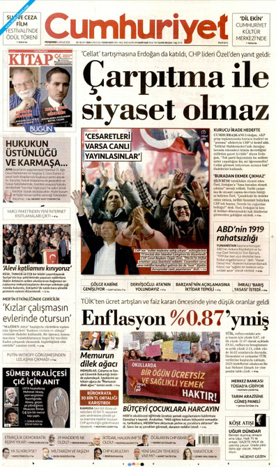 Cumhuriyet Gazetesi Manşeti