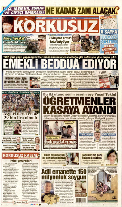 Korkusuz Gazetesi Manşeti