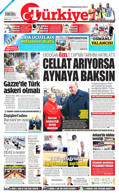 Türkiye Gazetesi Gazetesi Manşeti