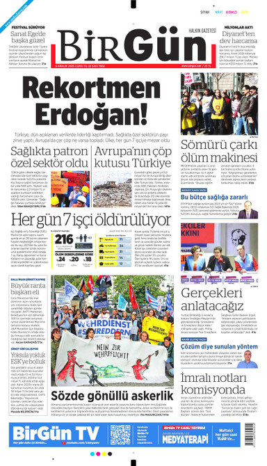Birgün Gazetesi Manşeti