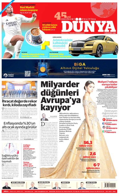 Dünya Gazetesi Manşeti