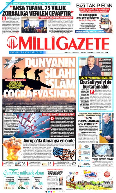 Milli Gazete Gazetesi Manşeti