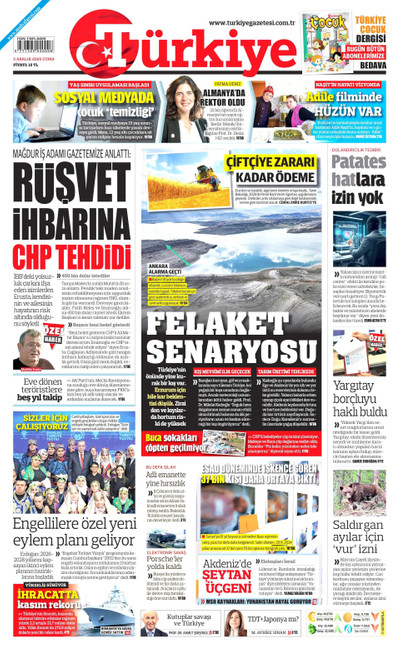 Türkiye Gazetesi Gazetesi Manşeti