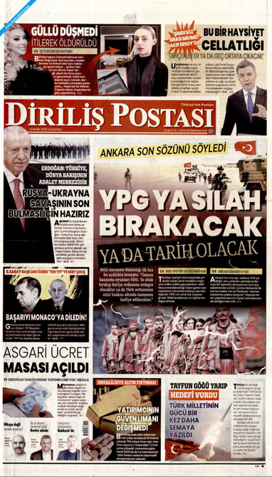 Diriliş Postası Gazetesi Manşeti