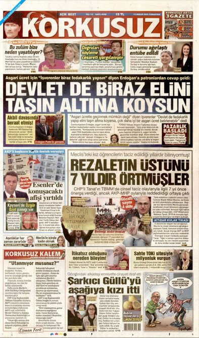 Korkusuz Gazetesi Manşeti